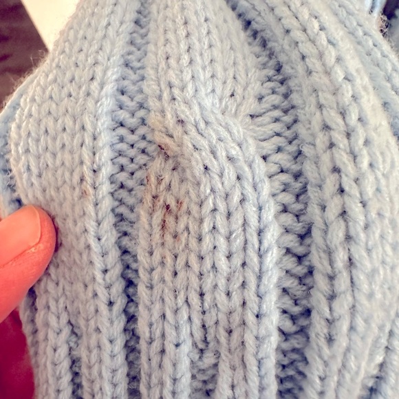 VINTAGE 70s Suede Patch Button Up Knit Sweater - Picture 8 of 9